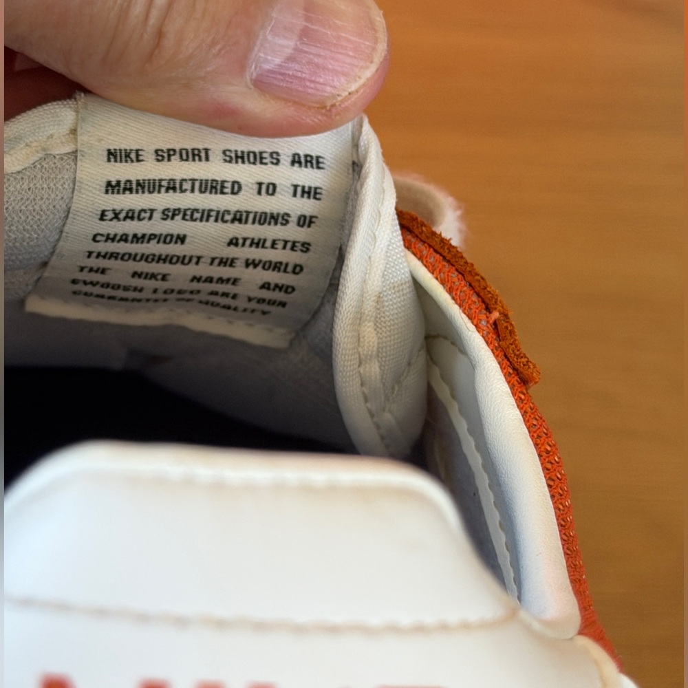 Nike Orange Low-Top Sneaker with White Swoosh - Picture 9 of 9
